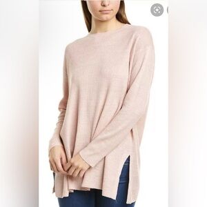 NWT Eileen Fisher Blush Pink Ribbed Long Sleeve Tunic Top Size S Organic Cotton